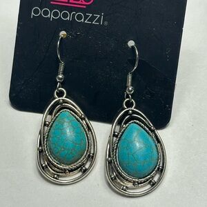 Paparazzi "Sahara Serenity" blue drop earrings